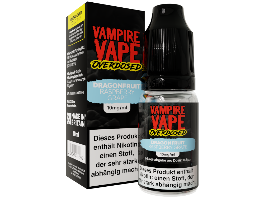 Vampire Vape Dragonfruit Raspberry Grape Overdosed Nikotinsalz Liquid